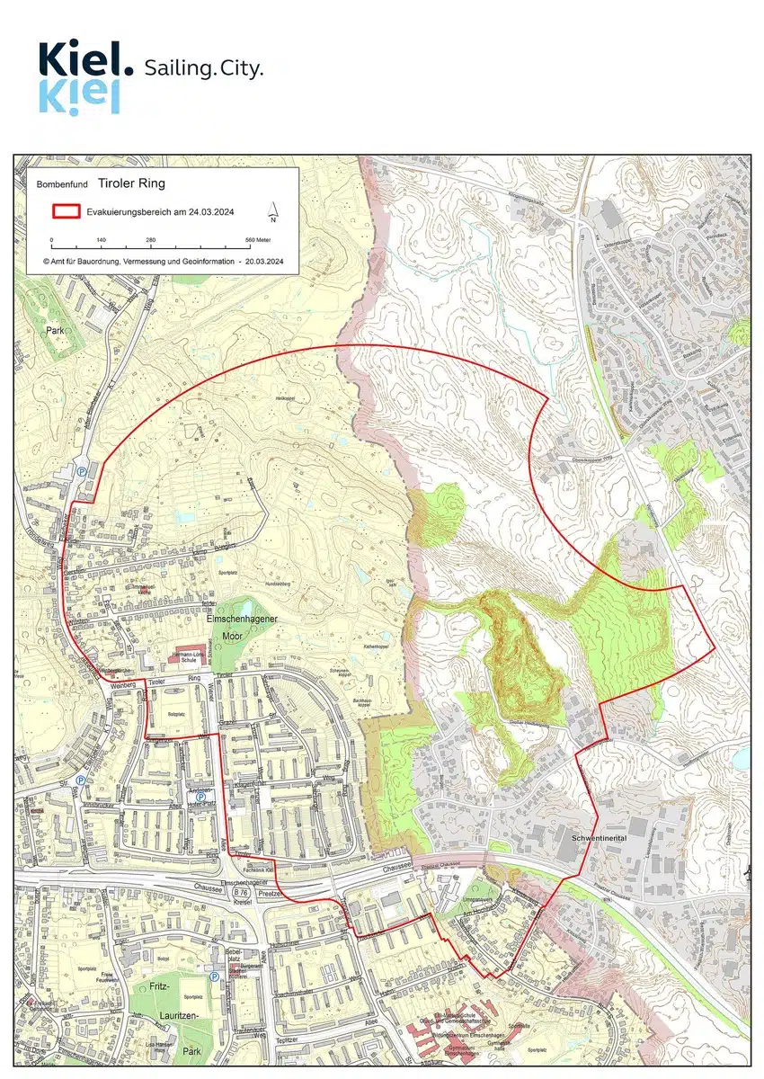 Evakuierungsgebiet Bombenentschärfung