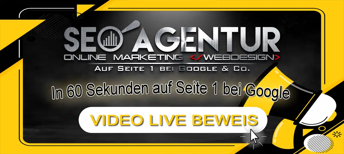 Banner Seo-Agentur - In 60 Sekunden auf Seite 1 bei Google